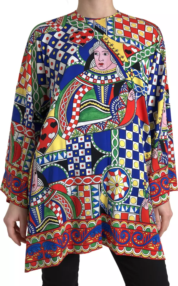 Multicolor Printed Long Sleeves Blouse Top
