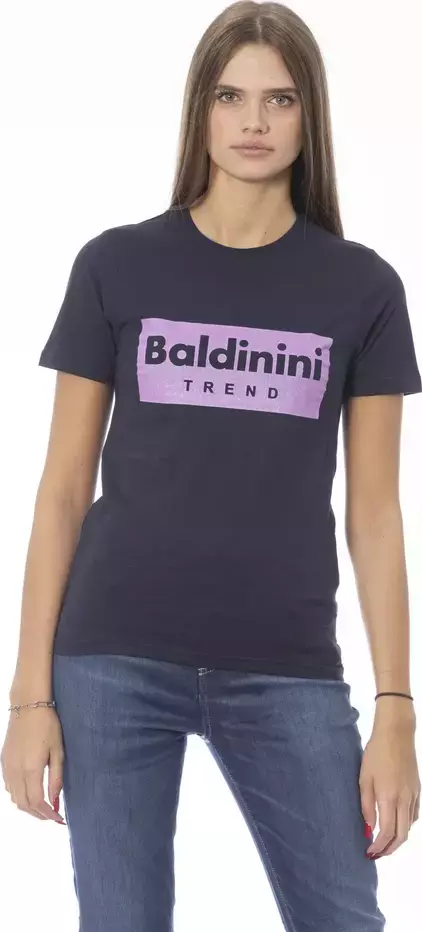 Blue Cotton Women T-Shirt