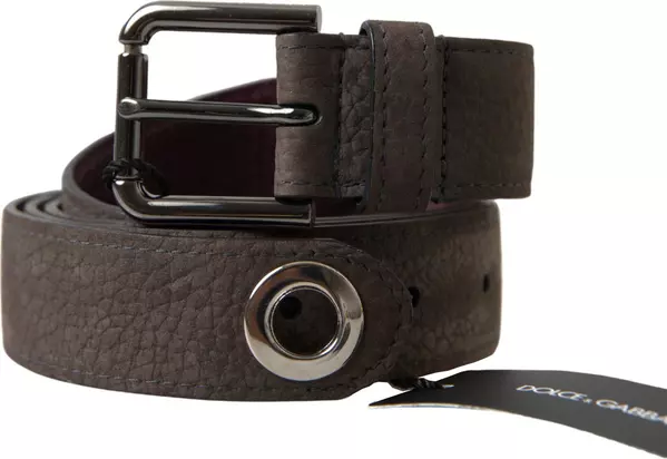 Brown Leather Metal Buckle Men Cintura Belt