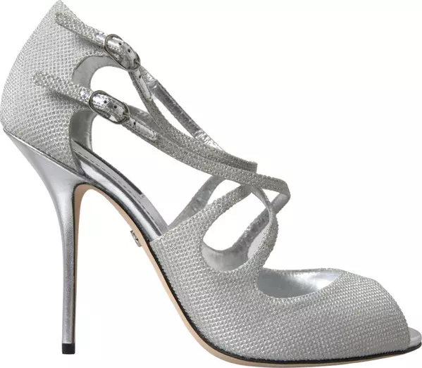 Silver Shimmers Sandals Heel Pumps Shoes
