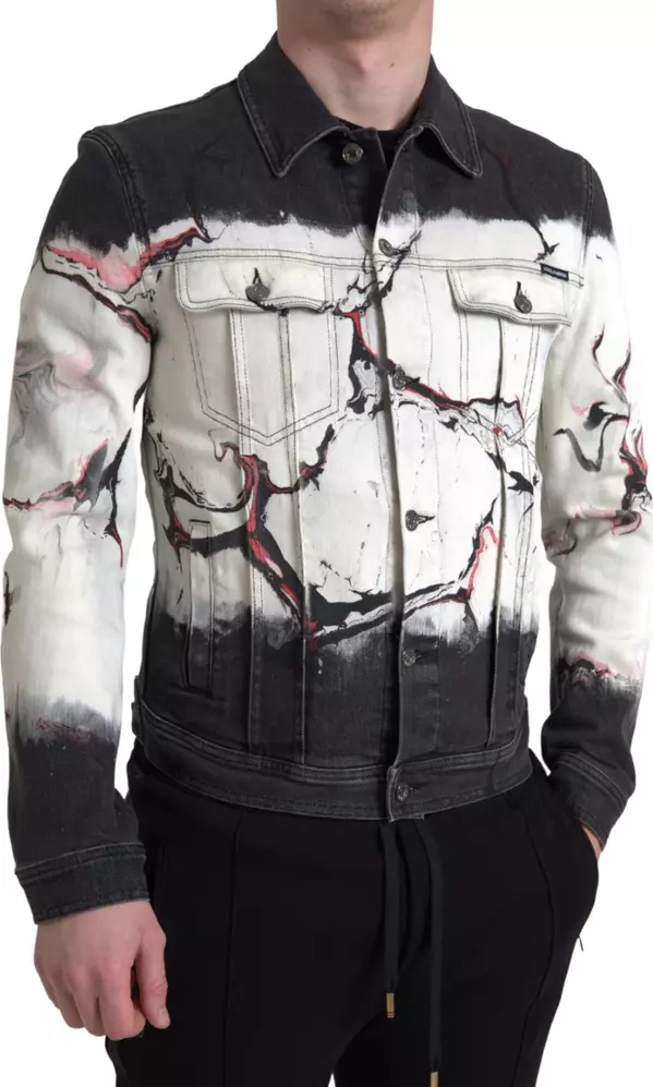 Multicolor Cotton Collared Denim Jacket