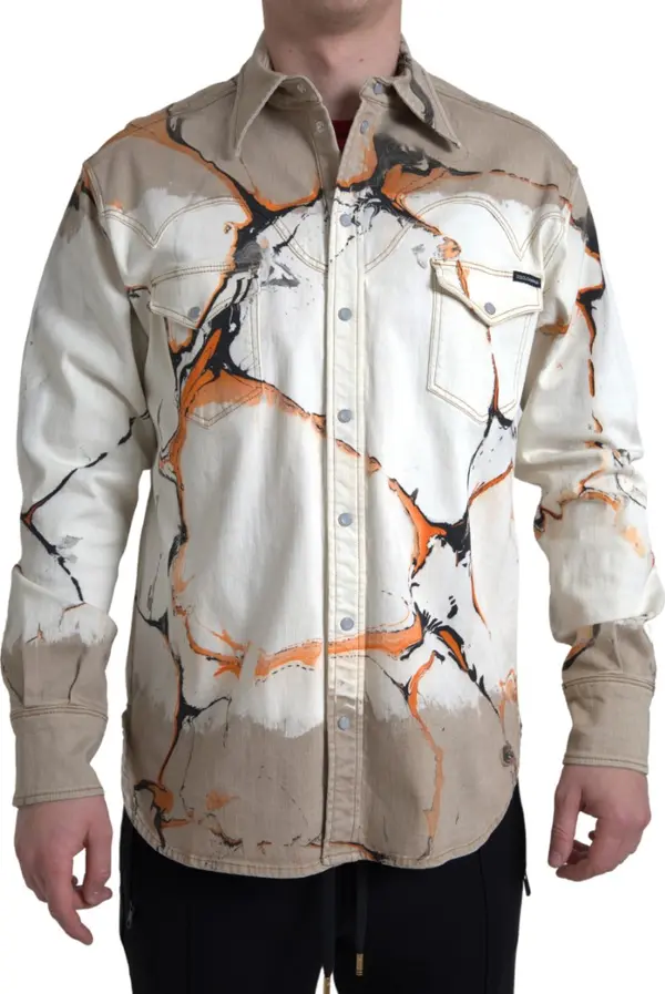Multicolor Cotton Collared Denim Shirt