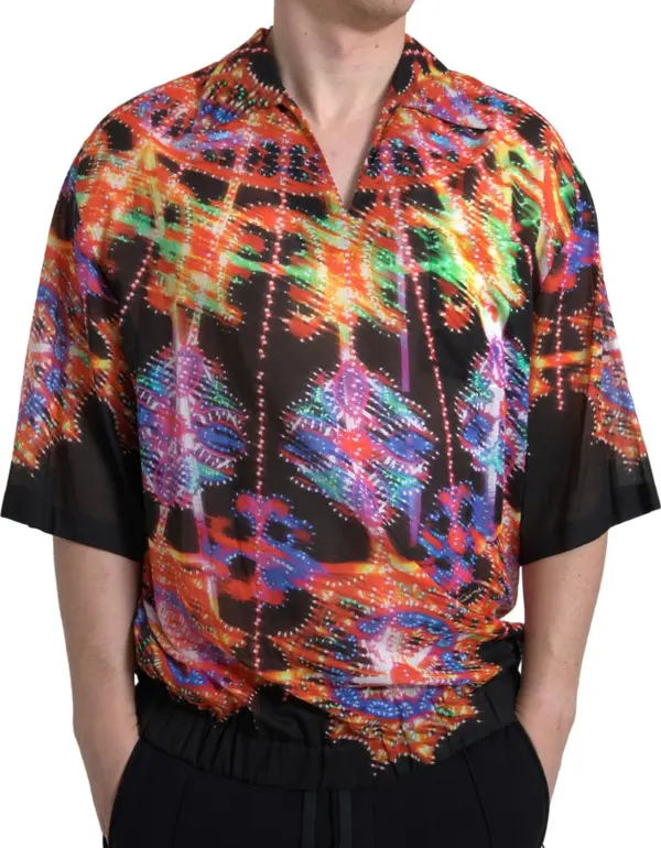 Multicolor Luminarie Print Men Cotton Shirt