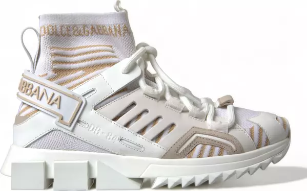 White Beige Sorrento Socks Sneakers Shoes