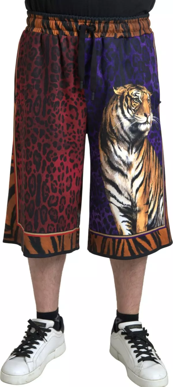 Multicolor Tiger Print Men Bermuda Shorts