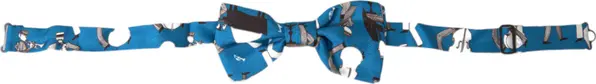Blue Jazz Club Silk Adjustable Neck Papillon Bow Tie