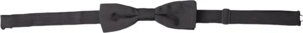 Dark Gray Silk Adjustable Neck Men Papillon Bow Tie