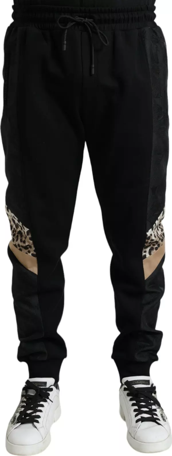 Black Cotton Slim Stretch Jogger Pants