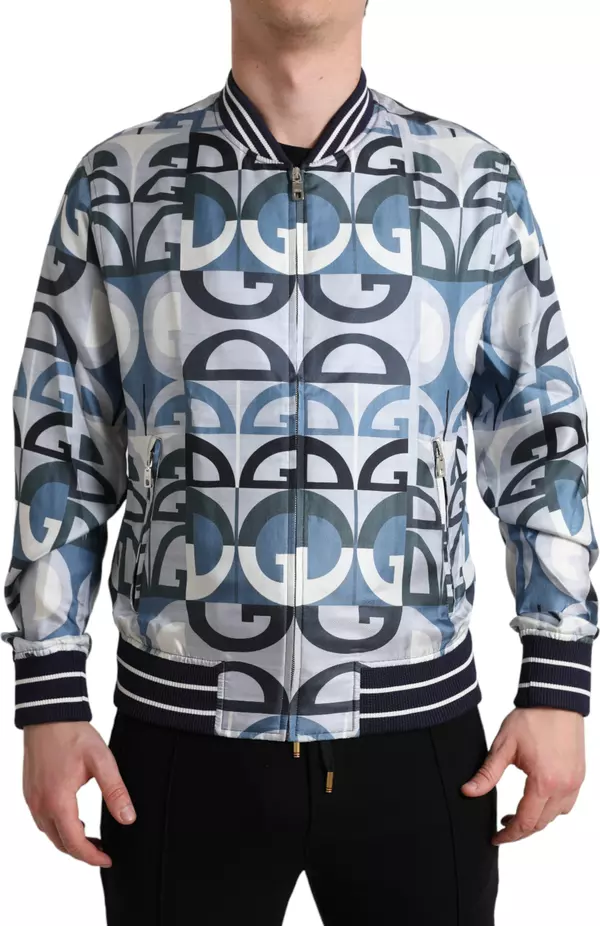 Multicolor Logo Print Bomber Blouson Jacket