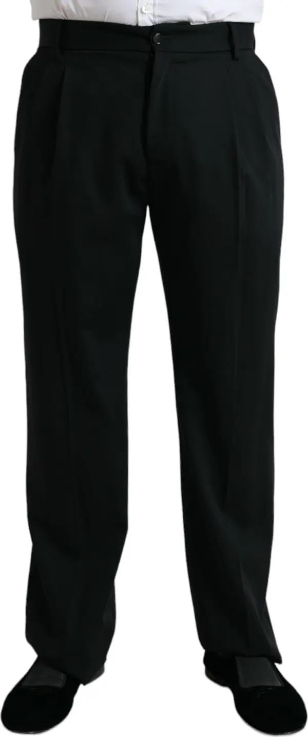 Black Wool Formal Straight Fit Dress Pants