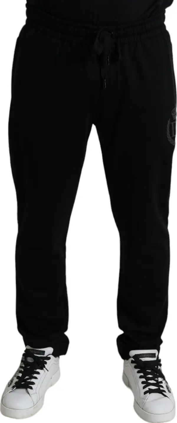 Black DG Logo Skinny Jogger Sweatpants Pants