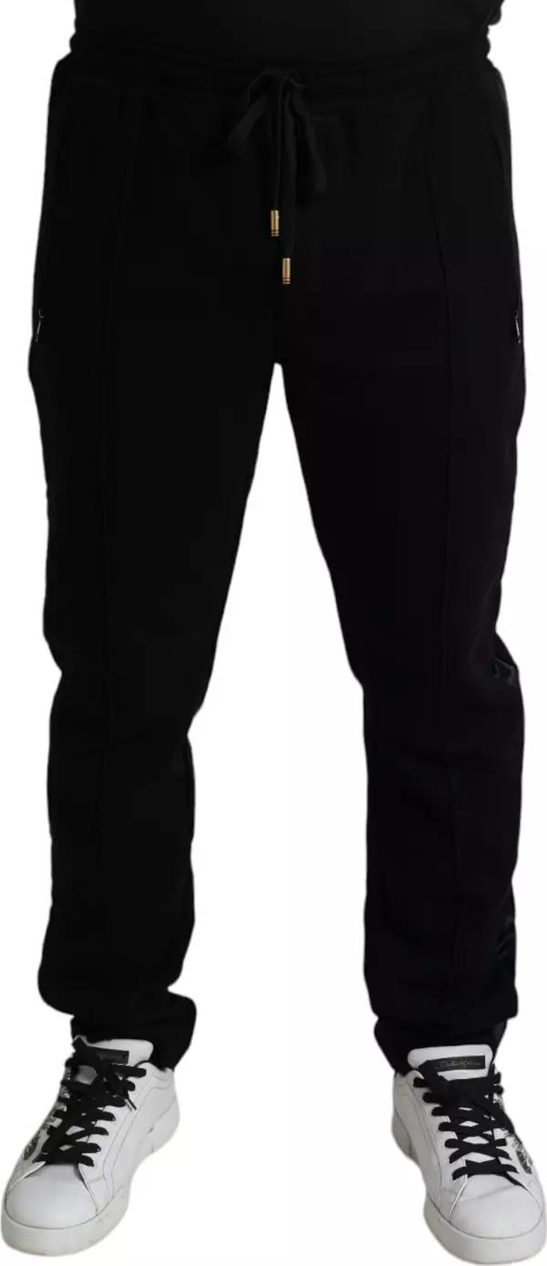 Black Cotton Skinny Jogger Sweatpants Pants
