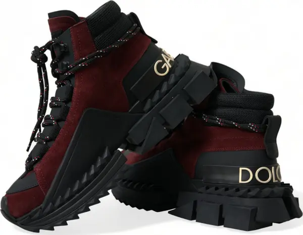 Burgundy Super King High Top Men Sneakers Shoes