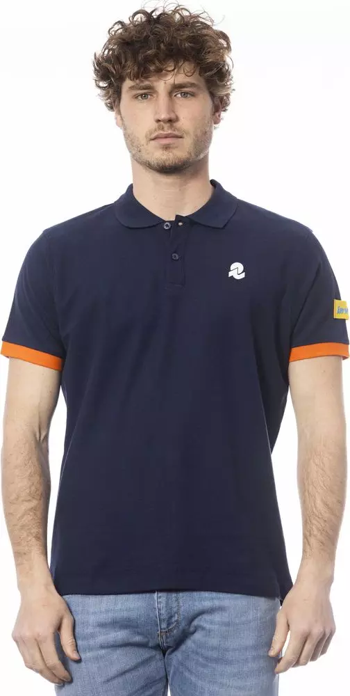 Blue Cotton Men's Polo Shirt