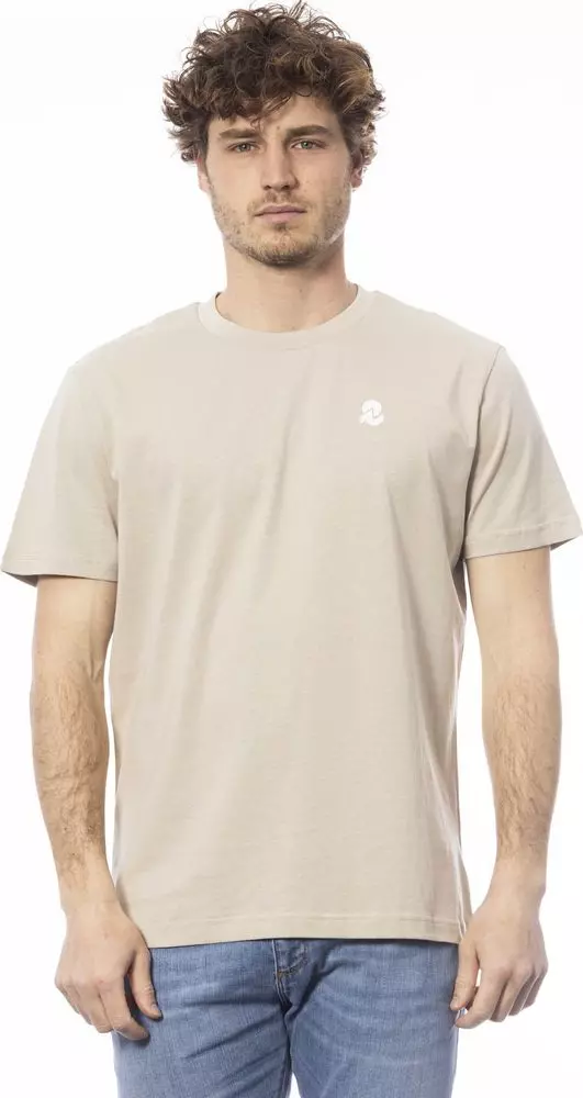 Beige Cotton Men T-Shirt