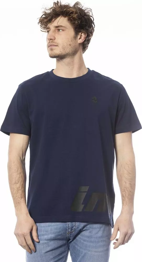 Blue Cotton Men T-Shirt