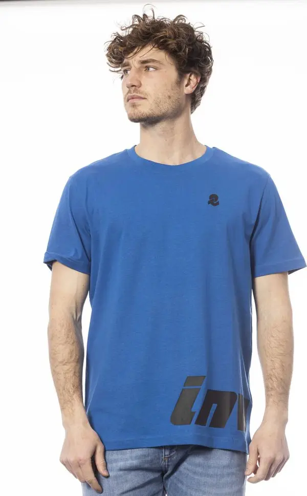 Blue Cotton Men T-Shirt