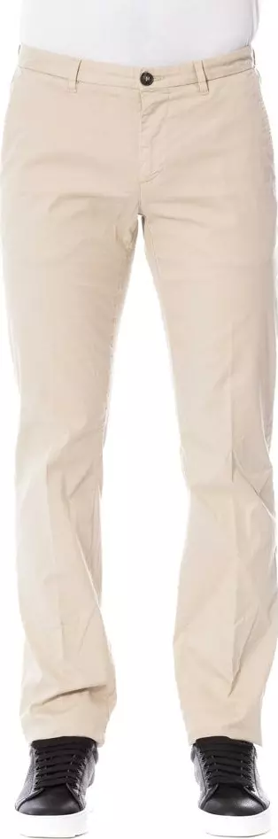 Beige Cotton Men Pants