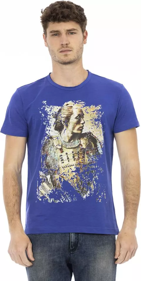 Blue Cotton Men's T-Shirt