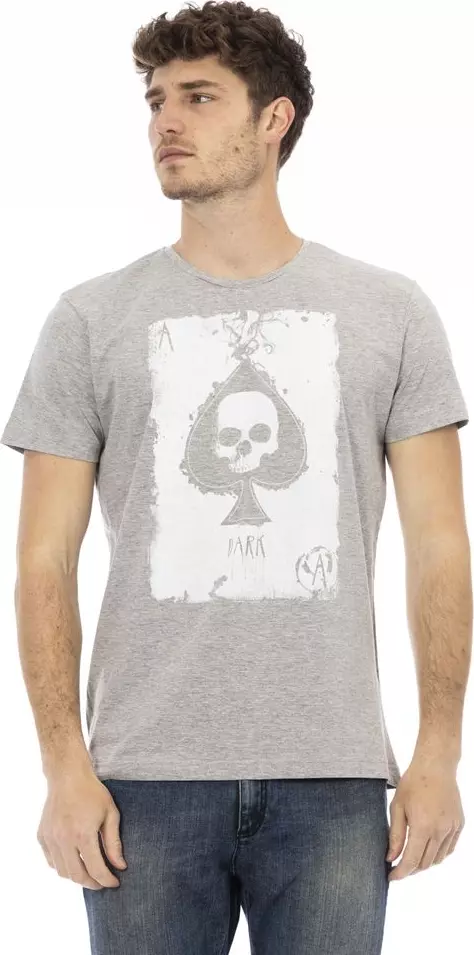 Gray Cotton Men T-Shirt