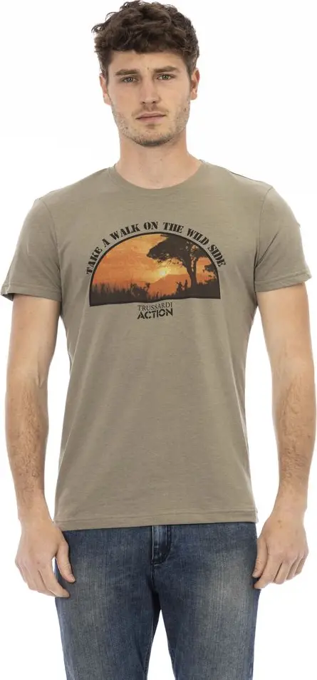 Green Cotton Men T-Shirt