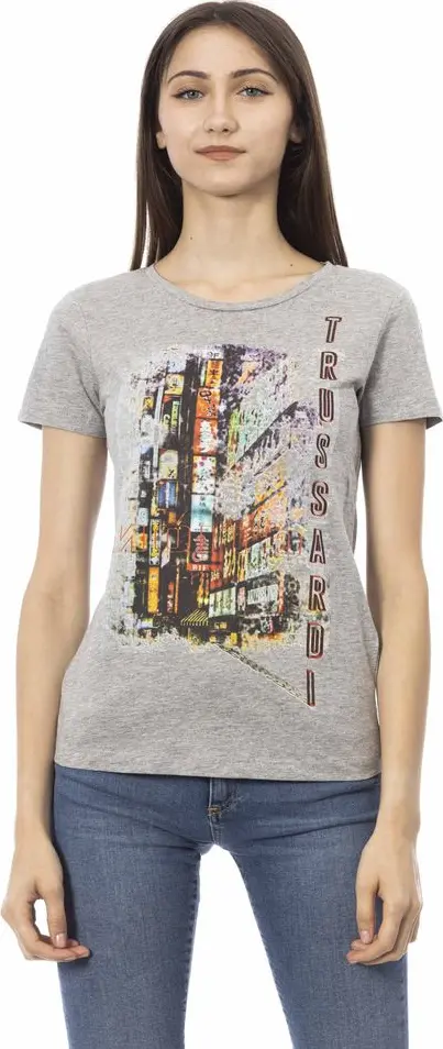 Gray Cotton Women T-Shirt