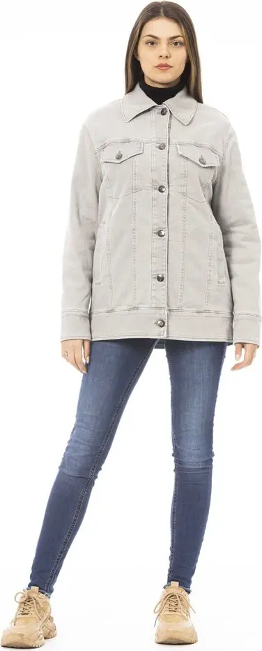 Gray Cotton Women Jacket