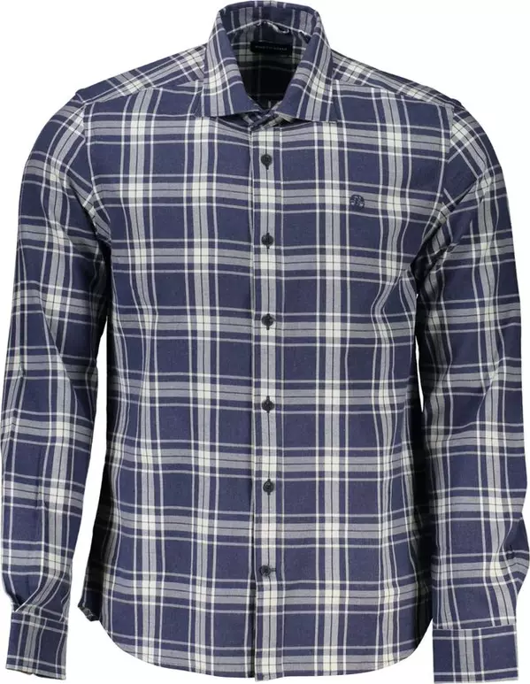Blue Cotton Men Shirt