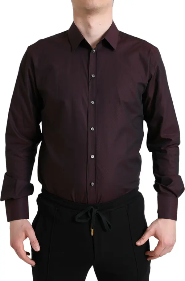 Maroon Jacquard Formal Dress MARTINI Shirt
