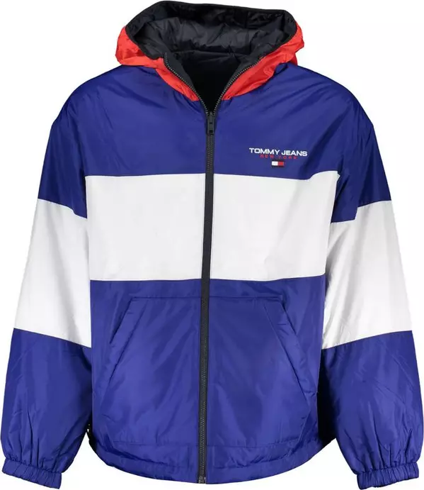 Blue Polyester Men's Jacket