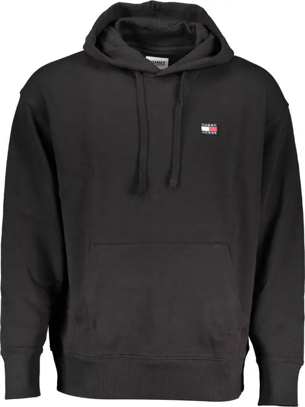 Black Cotton Men's Hoodie