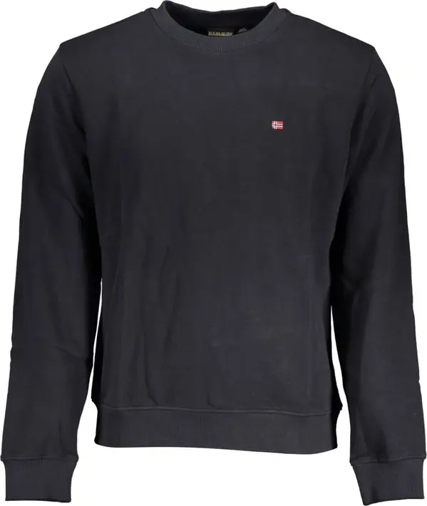 Black Cotton Men Sweatshirt