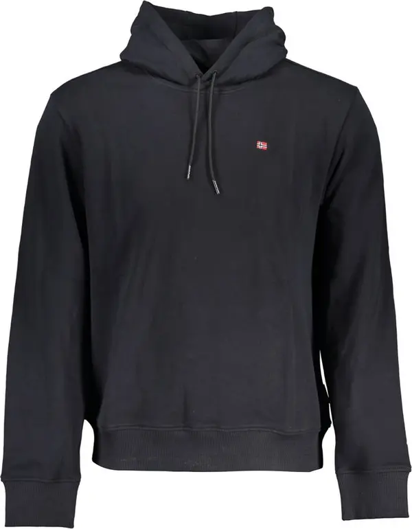 Black Cotton Men's Hoodie