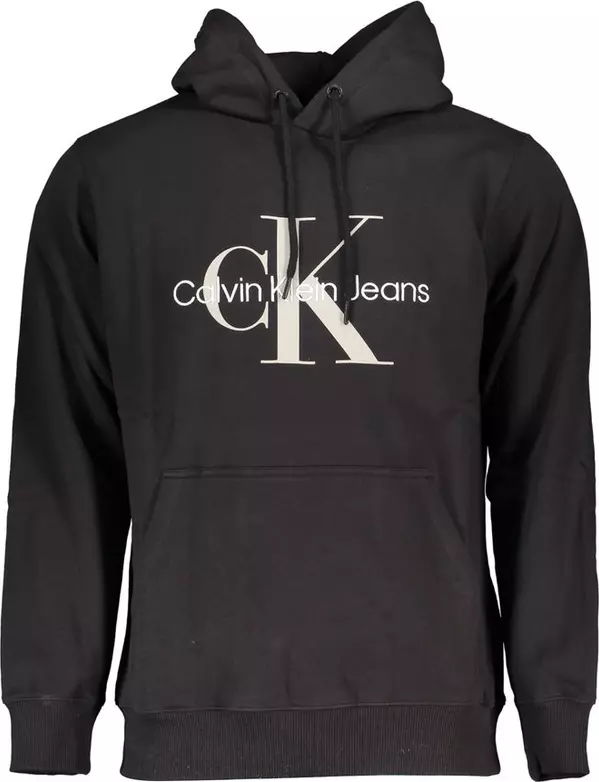 Black Cotton Men Sweatshirt