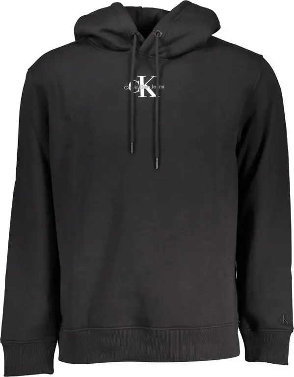 Black Cotton Men's Sweater Hoodie