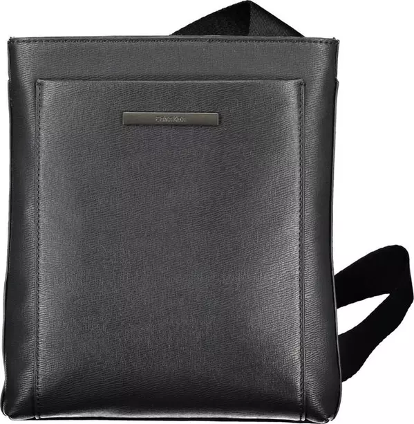 Eco-Conscious Black Shoulder Bag with Logo