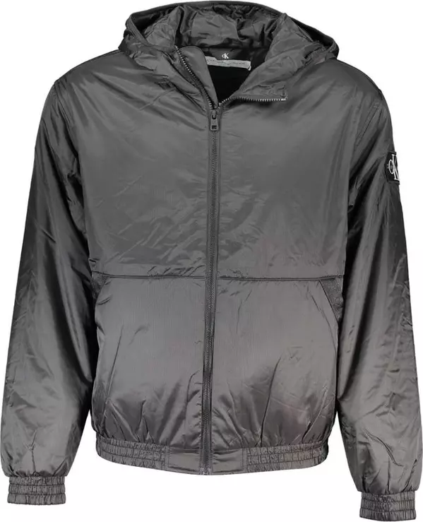 Black Polyester Men's Jacket
