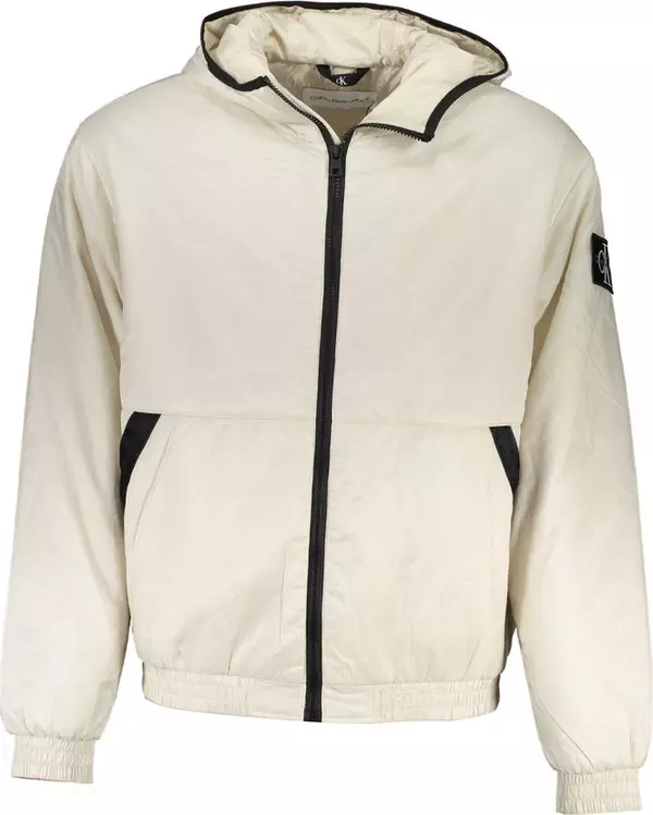 Beige Recycled Polyester Men's Jacket