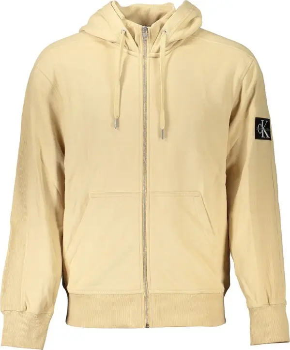 Beige Cotton Men Sweater
