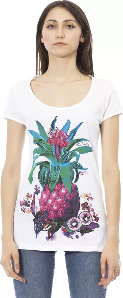 White Cotton Women T-Shirt