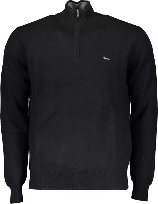 Black Cotton Men Sweater