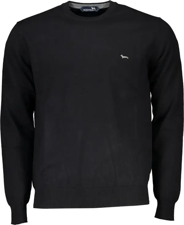 Black Cotton Men Sweater