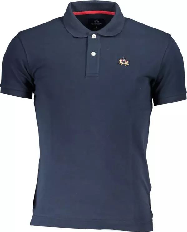 Blue Cotton Men's Polo Shirt