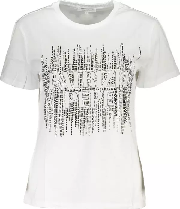 White Cotton Women T-Shirt