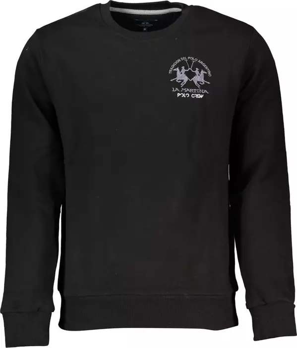 Black Cotton Men Sweater