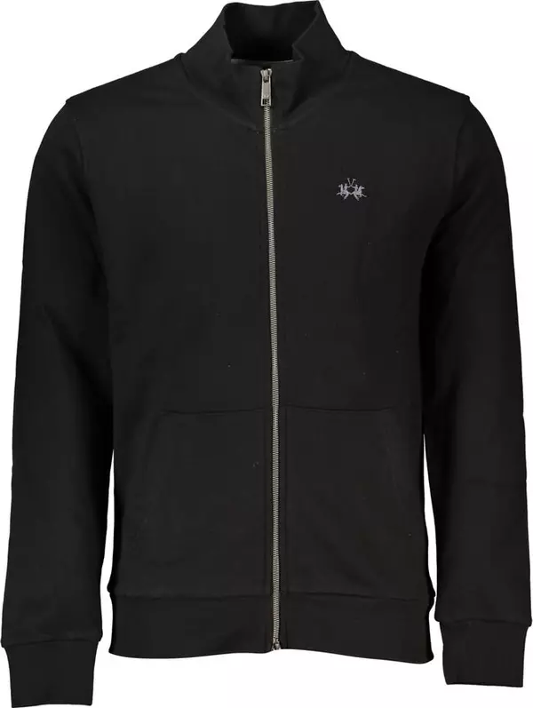 Black Cotton Men Sweatshirt