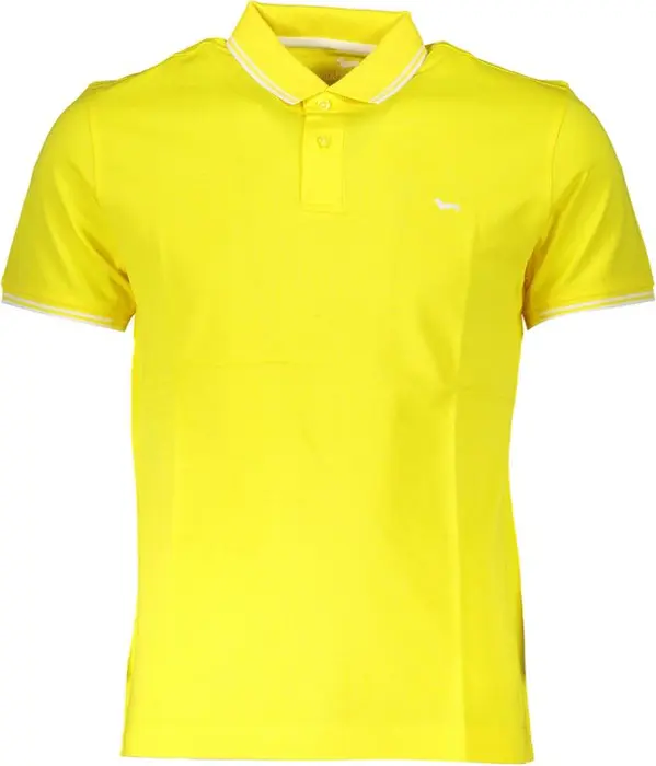 Yellow Cotton Men Polo