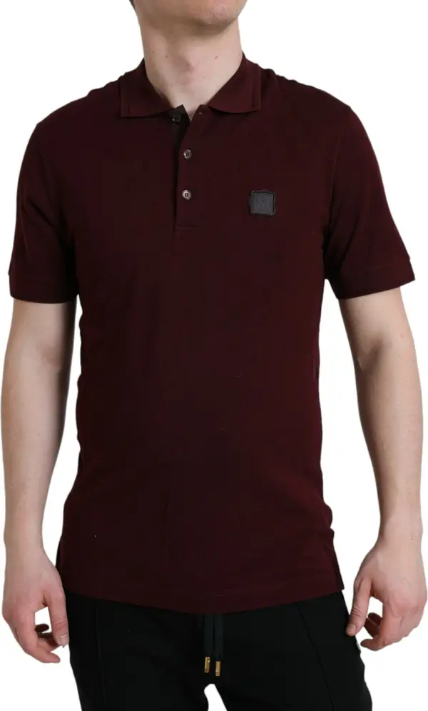 Maroon Collared Short Sleeves Polo T-shirt
