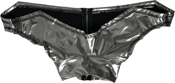 Silver Polyester Stretch Top