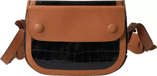 Black Brown Exotic Skin Leather Shoulder Camera Purse Bag